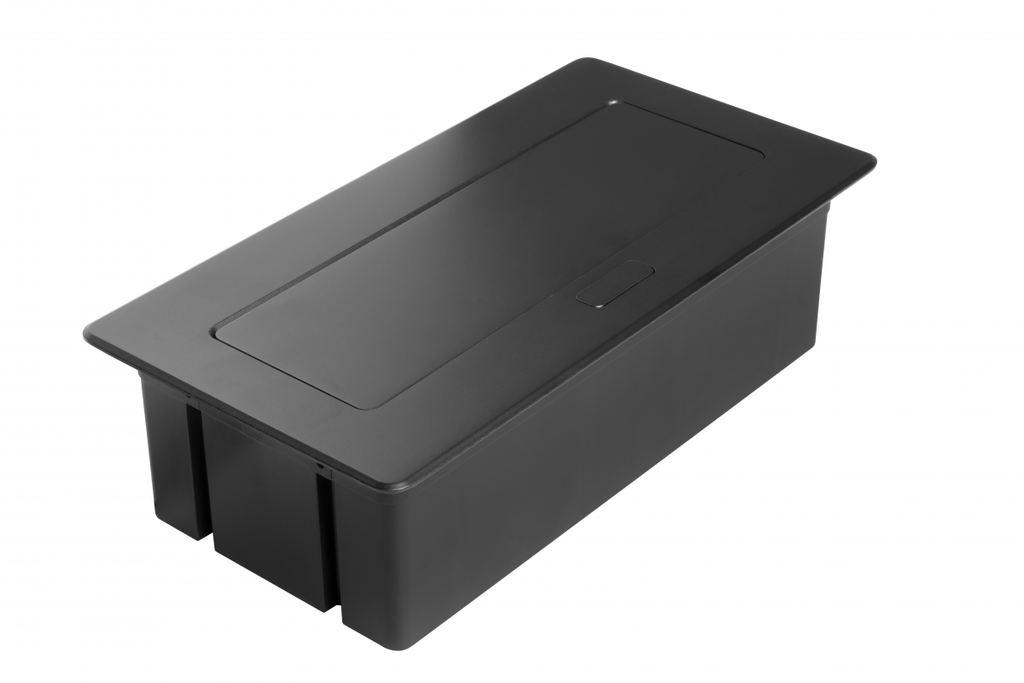 Меблева розетка GTV MULTISOFT, 2хSHUKO, USB A+C, RJ45, HDMI кабель 1.5 м, чорний