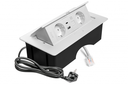 Меблева розетка GTV MULTISOFT, 2хSHUKO, USB A+C, RJ45, кабель 1.5 м, білий