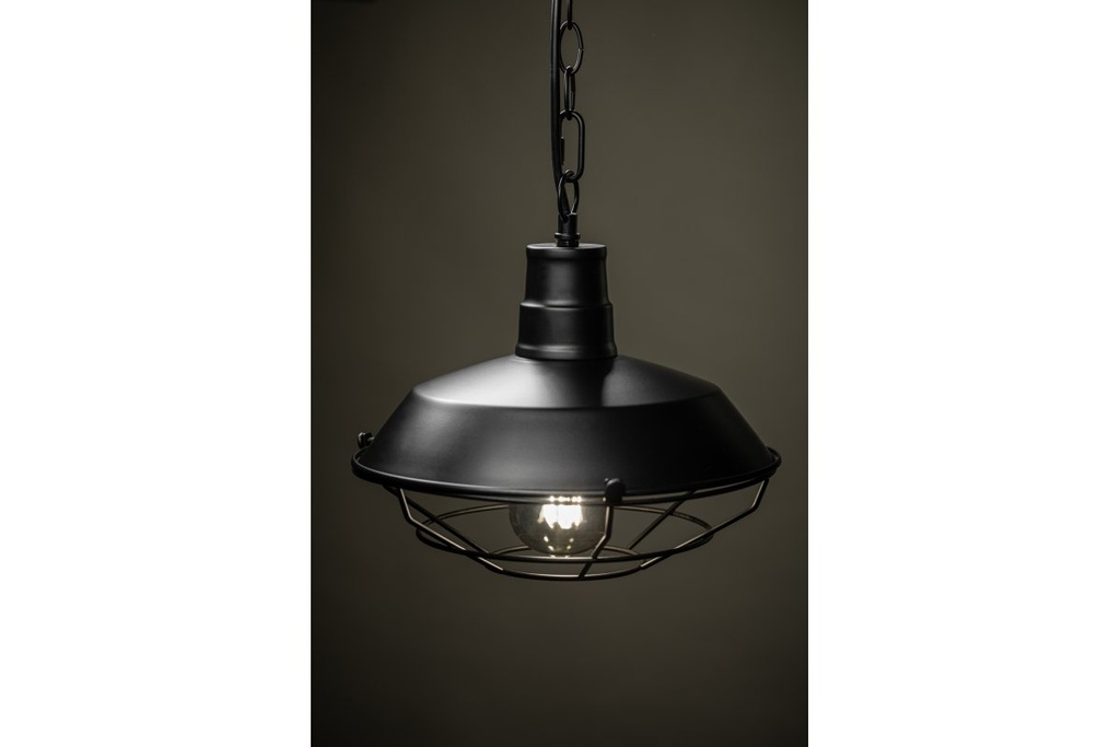 Підвісний світильник GTV decor LARS, E27, IP20, d26cm, чорний (OS-LARS-10-DEC)
