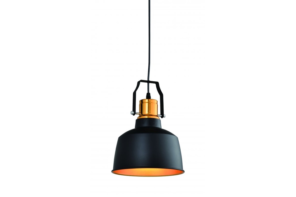 Підвісний світильник GTV decor MONROE, E27, IP20, d22cm, Чорний/Золотий (OS-MON-11-DEC)