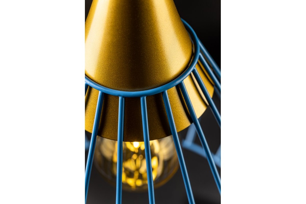 Підвісний світильник GTV decor TESS, E27, IP20, d24cm, синій (OS-TESS-25-DEC)