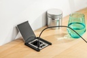 Подовжувач GTV врізний квадратний FLIP, 1xSCHUKO, 2xUSB A, 1xRJ45, 1xHDMI, кабель з вилкою 1,5м, чорний (AE-GM1SFLI-20)