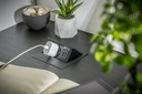 Подовжувач вбудований GTV AVARO, 1x розетка schuko, 2xUSB тип A, 1,5 м, срібний