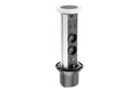 Подовжувач вбудований GTV CAMINO, індукційна зарядка, 2x роз. schuko, USB A+C 10W, 1,5 м, білий