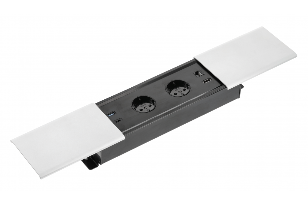 Подовжувач вбудований GTV PRESTINO, 2x роз. schuko, USB A+C, RJ45, HDMI, 1,5 м, білий