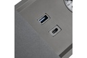 Подовжувач вбудований GTV PRESTINO, 2x роз. schuko, USB A+C, RJ45, HDMI, 1,5 м, чорний