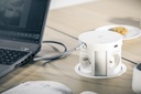 Подовжувач врізний GTV COMFORT PLUS індукційна зарядка, 4x роз. schuko, 2xUSB, 2xRJ45, 1,5м, білий