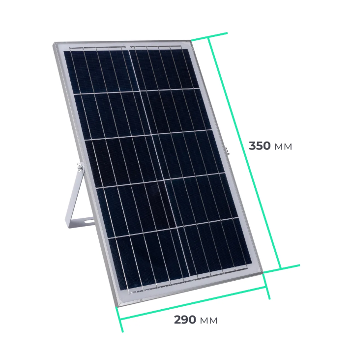 Прожектор GTV BRAVOS, сонячна панель, 100W, 6400K, IP65, 120°, на пульті (LD-BRAVOS100W-64)