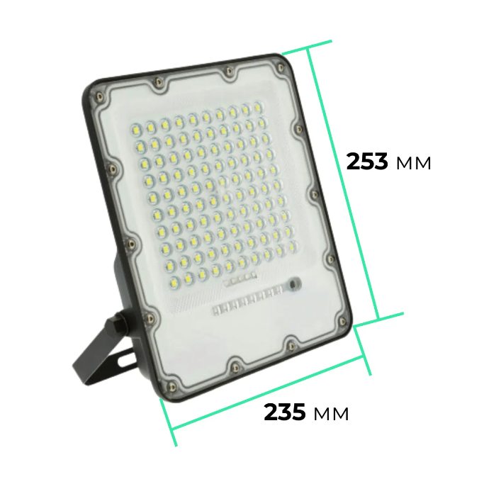 Прожектор GTV BRAVOS, сонячна панель, 150W, 6400K, IP65, 120°, на пульті (LD-BRAVOS150W-64)