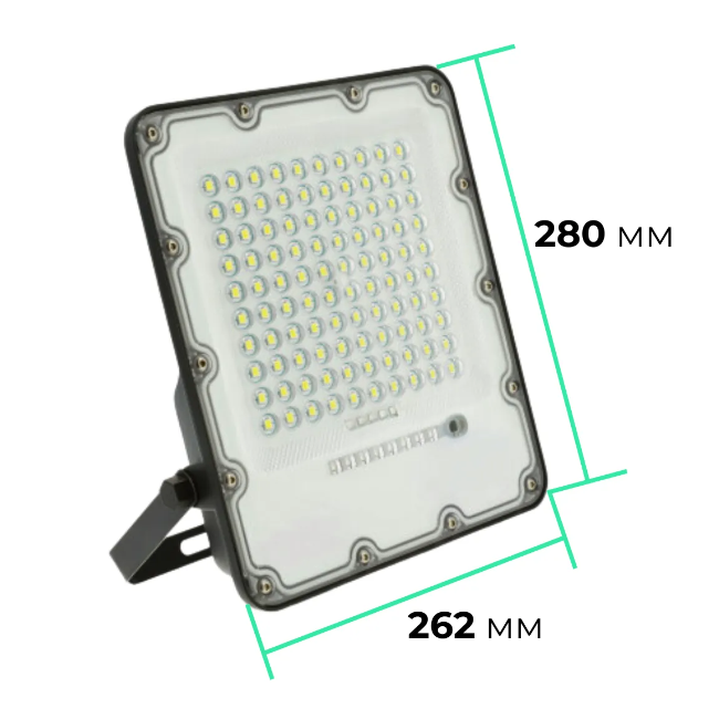 Прожектор GTV BRAVOS, сонячна панель, 200W, 6400K, IP65, 120°, на пульті (LD-BRAVOS200W-64)