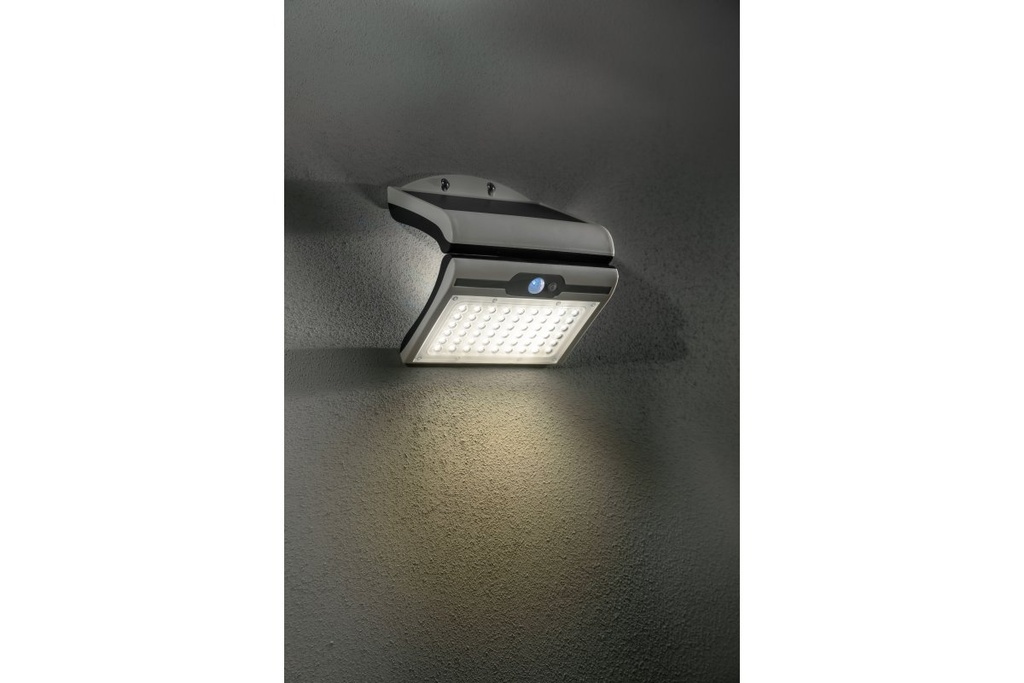 Прожектор GTV RAMOS, сонячна панель, датчик руху/сутiнкiв, 50W, IP44, 6400K, бiлий (LD-RAMOS50W-CW-00)