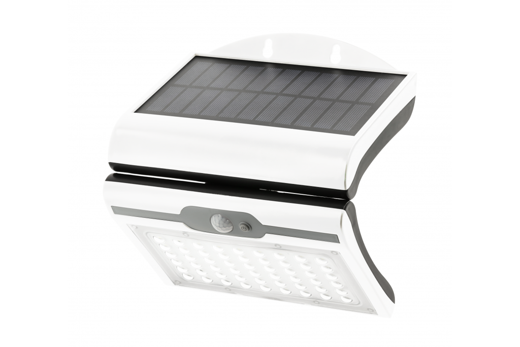 Прожектор GTV RAMOS, сонячна панель, датчик руху/сутiнкiв, 50W, IP44, 6400K, бiлий (LD-RAMOS50W-CW-00)
