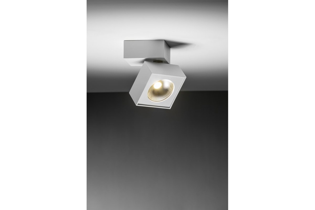 Світильник GTV LED BIANCO, 15W, IP20, 4000K, 104х101х101, квадрат, білий, з нахилом (LD-BNC15WKB-NB)