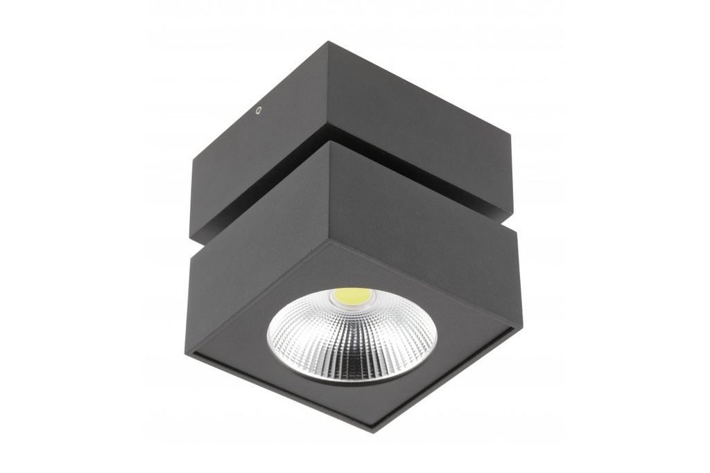Світильник GTV LED BIANCO, 15W, IP20, 4000K, 104х101х101, квадрат, чорний, з нахилом (LD-BNC15WKC-NB)