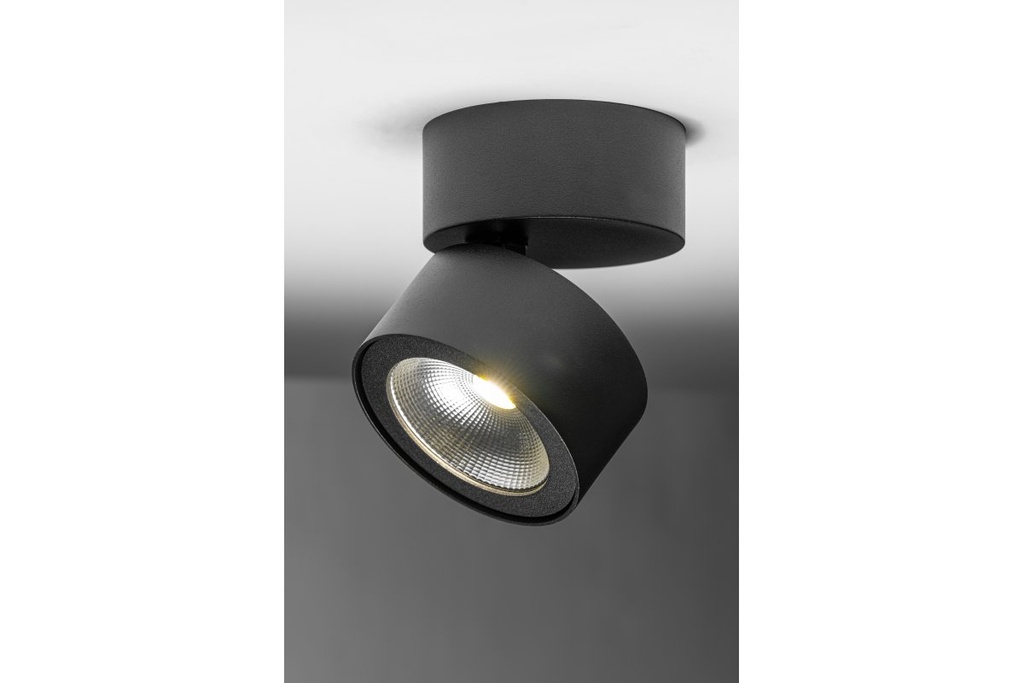 Світильник GTV LED BIANCO, 15W, IP20, 4000K, 104х102, круг, чорний, з нахилом (LD-BNC15WOC-NB)