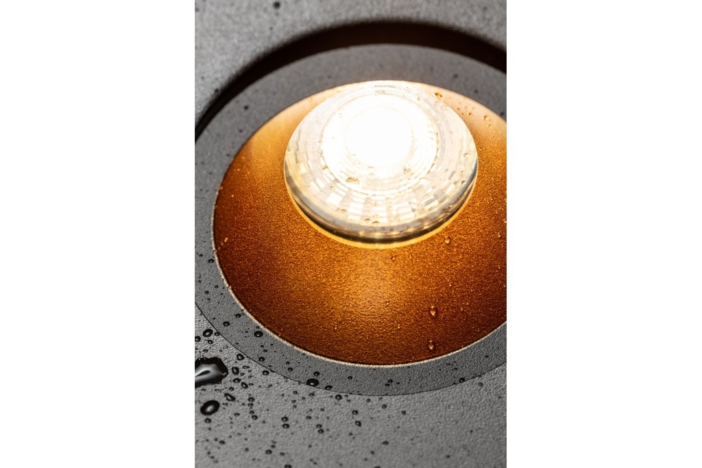 Світильник врізний точковий GTV ELVA, IP54, Ø85x45mm, Чорний/мідь (OP-ELVAOCM-03)
