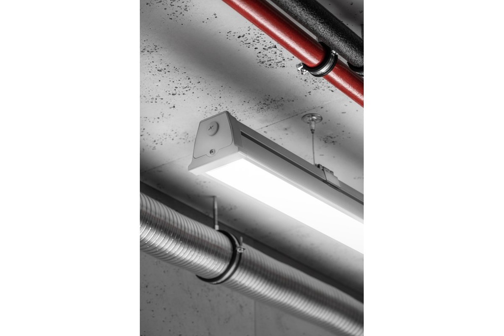 Світильник герметичний GTV HEROS LED 60W, 8400Lm, AC220-240V, 50/60 Hz, PF>0,9, Ra≥80, IP66, IK10, 4000K, сірий