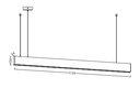 Світильник двонаправлений GTV VILANA 42W (30W+12W низ/верх), 4000K, 48/120°, 120см, білий (LD-VIL42WUDB-NB)