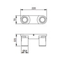 Світильник поворотний GTV BLINK II, GU10, max.20W*2, IP20, подвійний, чорний (OS-BLND50W2-00)