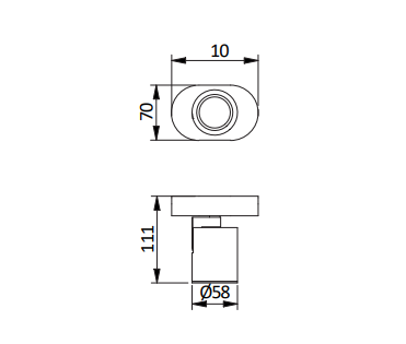 Світильник поворотний GTV BLINK II, GU10, max.20W, IP20, одинарний, білий (OS-BLND50W1-10)