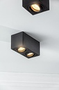 Світильник подвійний GTV AVEIRO DUO BIS, алюміній, 160x80x90мм, IP20, max.20W*2, квадрат, чорний (OS-AVB80160KW2-00)