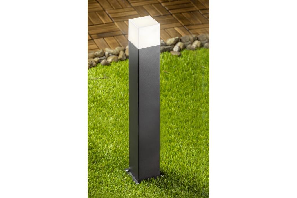 Світильник садовий GTV LARGO-P 80, E27, MAX.15W, IP44, стовпчик, графіт (OS-LARGP80-30)