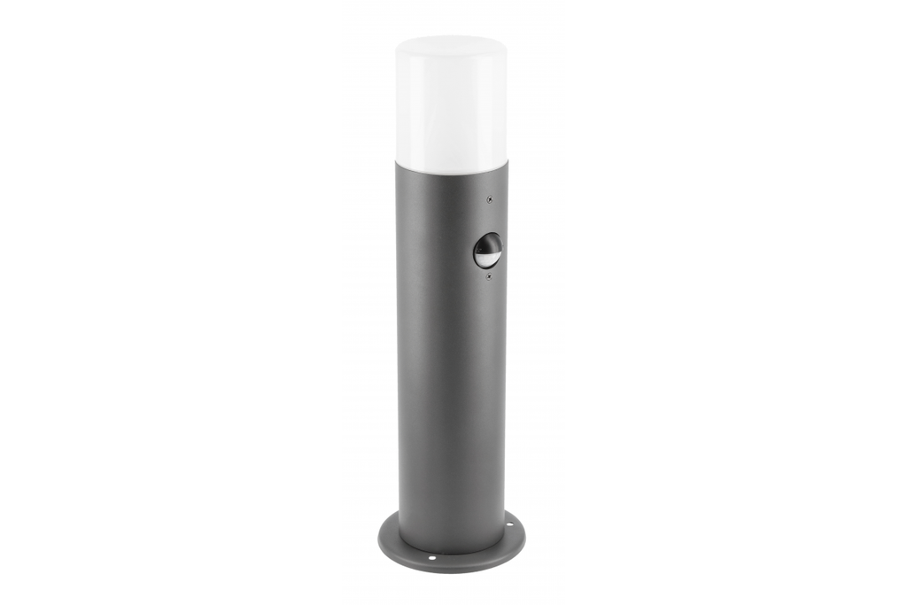 Світильник садовий з датчиком руху GTV CORTA-P PIR 40, E27, MAX.25W, IP44, стовпчик, графіт (OS-CORP40P-30)