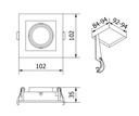 Світильник точковий GTV RUBIO, 102x102mm, IP20, квадратний, одинарний, чорний (пластик) (OP-RUBIOKW1-00)