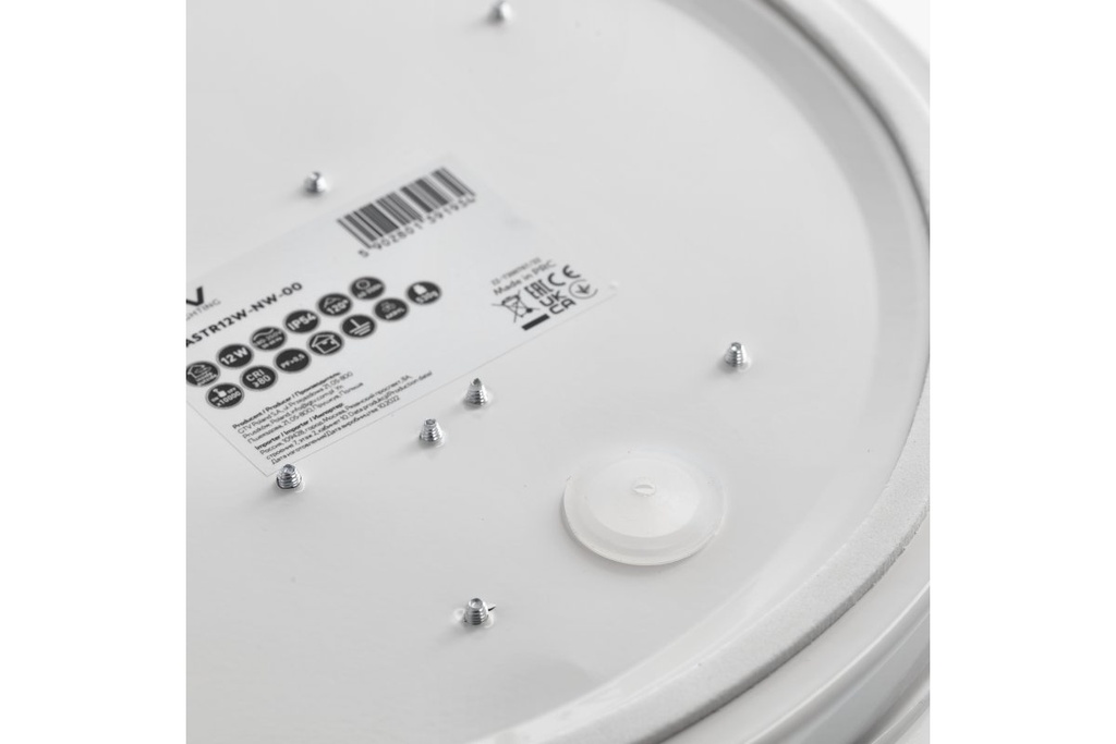 Стельовий світильник GTV ASTRA LED, Ø255мм, 4000К, 12W, 960Lm, AC220-240В, 50/60Гц, PF>0,5, IP54