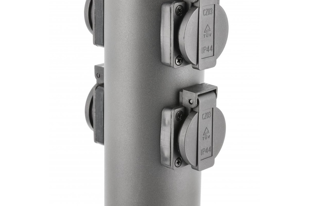 Стовпчик садовий GTV CORTA-P 36, IP54, 4*розетки Schucko, max.3500W, графіт (OS-CORP36G-30)