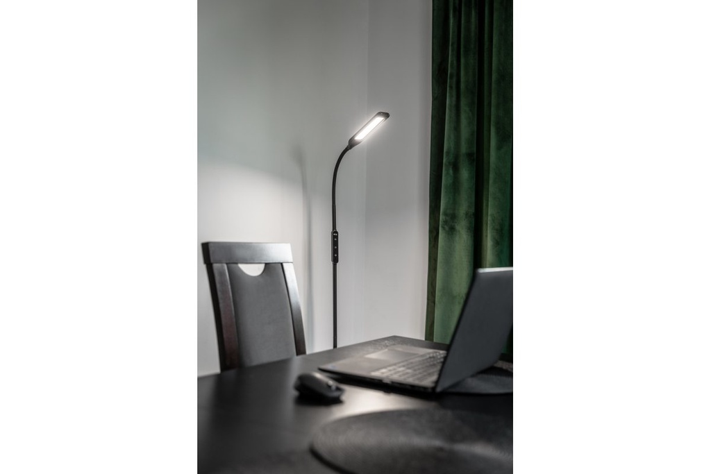 Торшер GTV Vasalia, 8W, 450Lm, AC220-240V, 4-CCT, 5 димер, таймер, PF>0,5, Ra>80, чорний