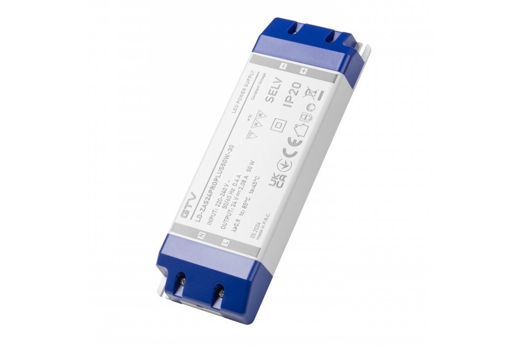 Блок живлення GTV PRO+, DC24В, 50 Вт, вхід AC220-240В, IP20