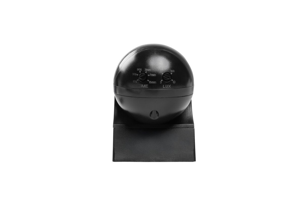 Датчик руху GTV CR-13, максимум 800 Вт, AC220-240V, кут 180°, дальність12 м, IP44, чорний