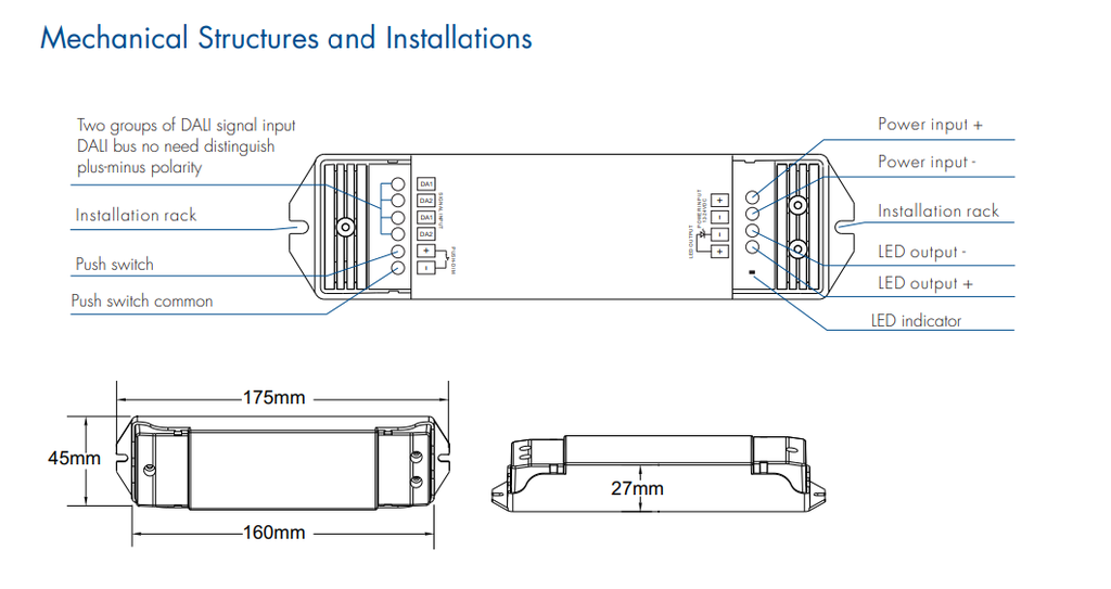 LED-димер DEYA 12-24VDC, 15A*1CH DT6 (DA1)