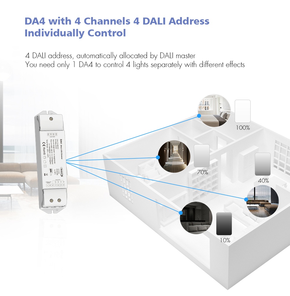 LED-димер DEYA 12-24VDC, 15A*1CH DT6 (DA1)