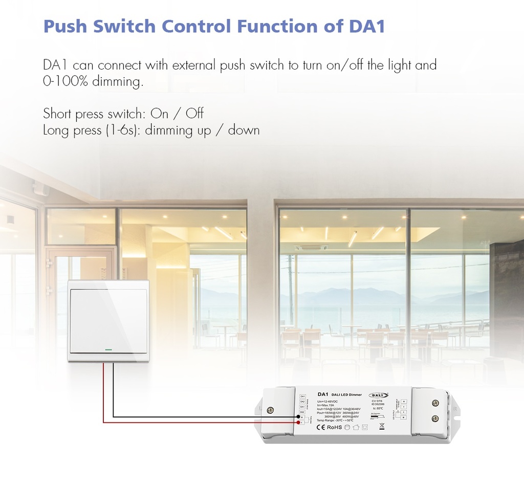 LED-димер DEYA 12-24VDC, 5A*4CH(DA4)