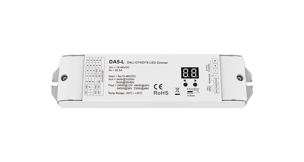LED-димер DEYA 12-48VDC, 4A*5CH DT6/DT8 (DA5-L)