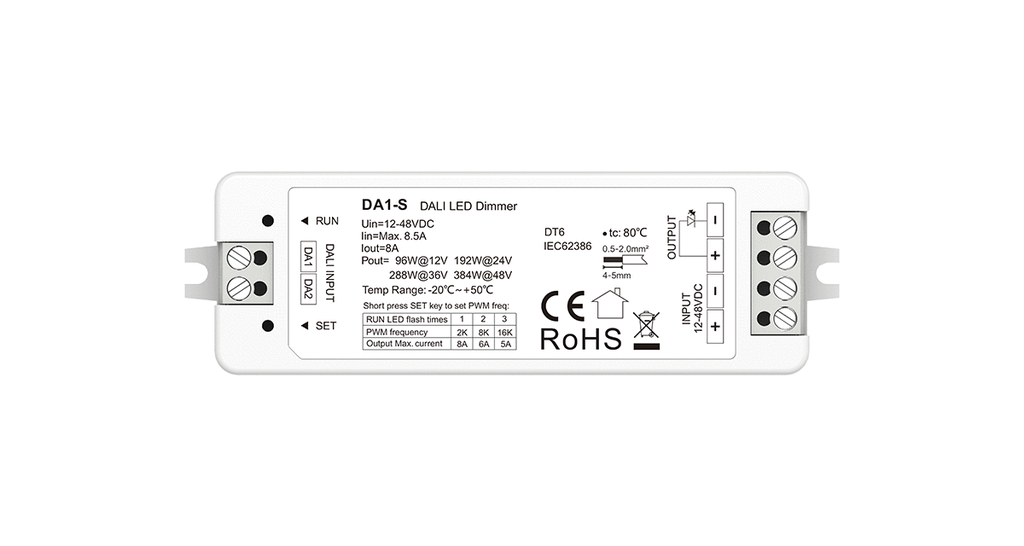LED-димер DEYA 12-48VDC, 8.5A*1CH DT6 (DA1-S)