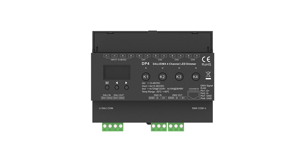 LED-димер DEYA 4CH*12A 12-48VDC DALI/DMX (DP4)