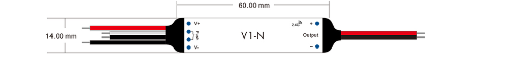 LED-контролер DEYA 12-24VDC, 3A*1CH, PUSH-DIM (V1-N)