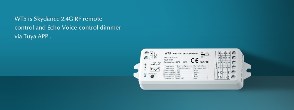 LED-контролер DEYA 12-24VDC, 3A*5CH(WT5)