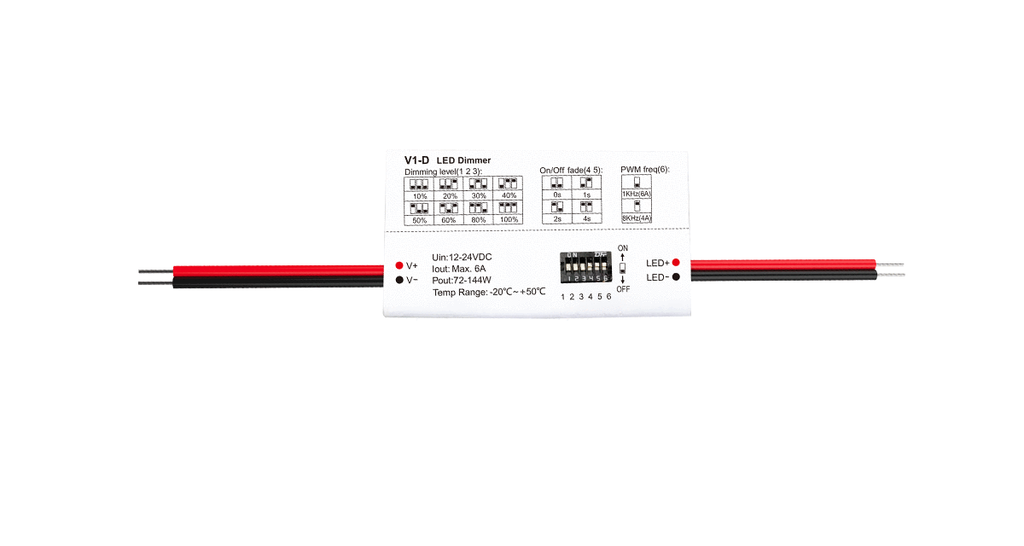 LED-контролер DEYA 12-24VDC, 6A*1CH (V1-D)