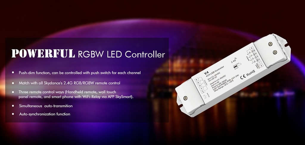 LED-контролер DEYA 12-36VDC, 5A*4CH (V4)