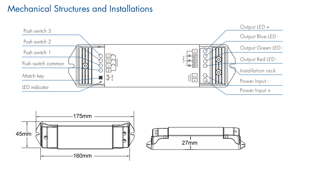 LED-контролер DEYA 12-36VDC, 6A*3CH, PUSH-DIM (V3-L)