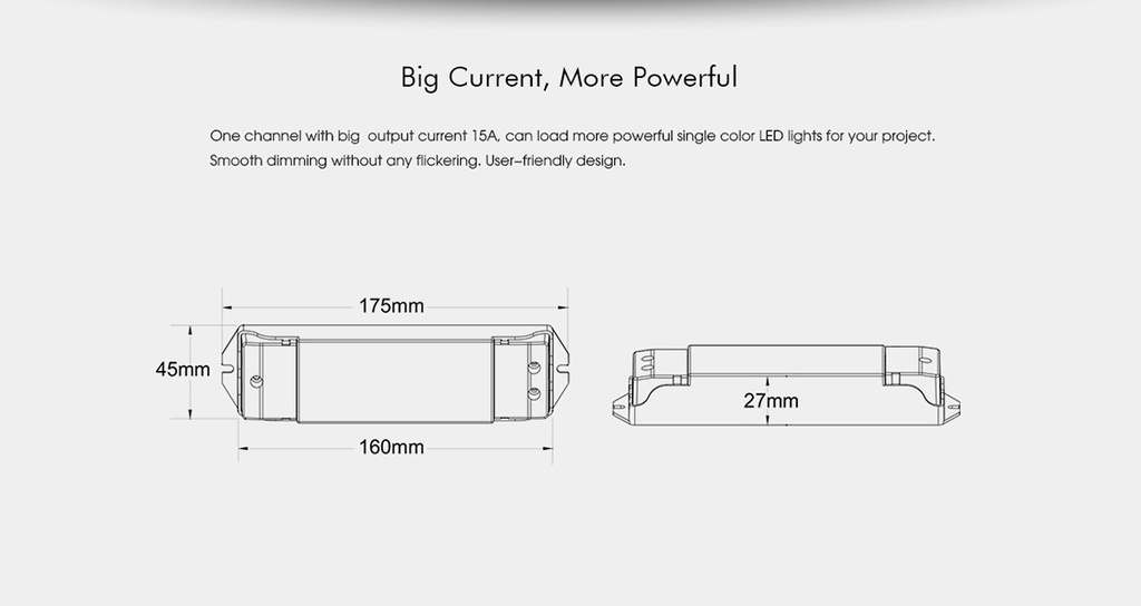 LED-контролер DEYA 12-48VDC, 15A*1CH, PUSH-DIM (V1-L)