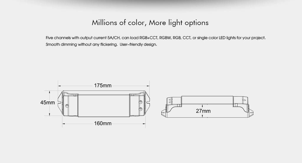 LED-контролер DEYA 12-48VDC, 5A*5CH, PUSH-DIM (V5)