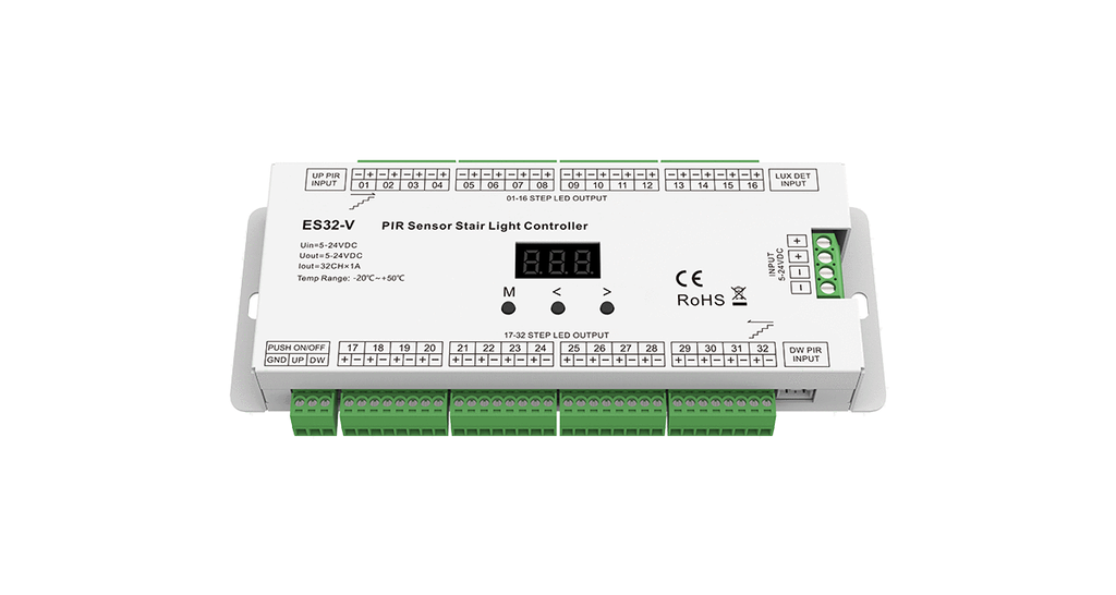 LED-контролер DEYA для сходів з датчиком PIR 5-24VDC, 1A*32CH (ES32-V)