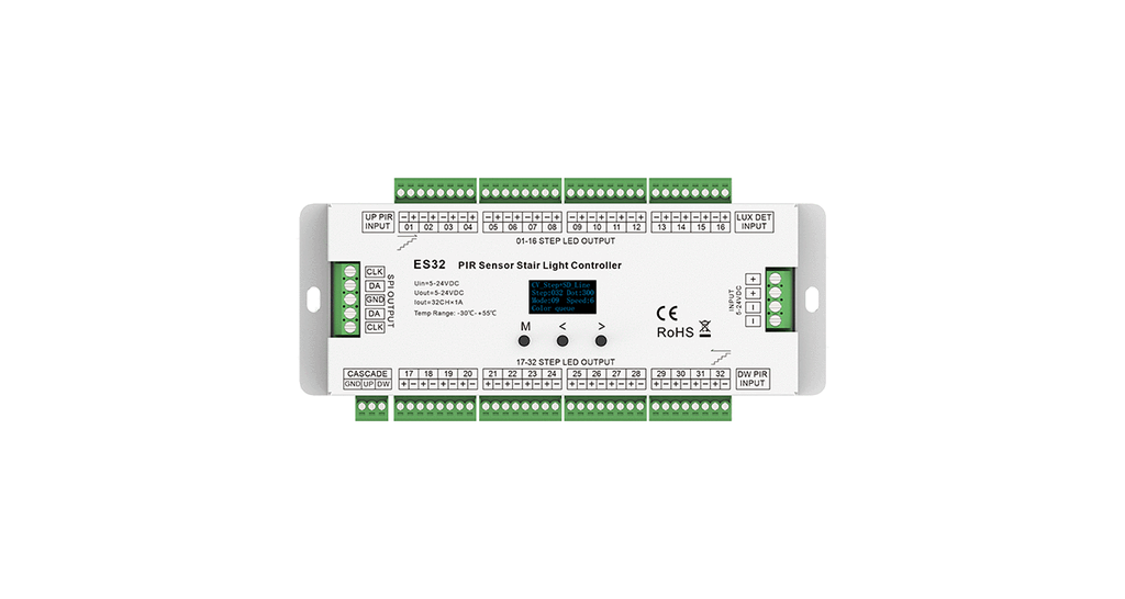 LED-контролер DEYA для сходів з двома лазерними датчиками 5-24VDC, 1A*32CH (ES32(2*EL-C))