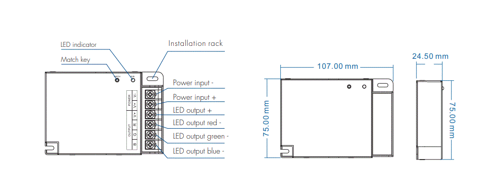 LED-контролер RGB DEYA 12-36VDC, 10A*3CH (V3-X)