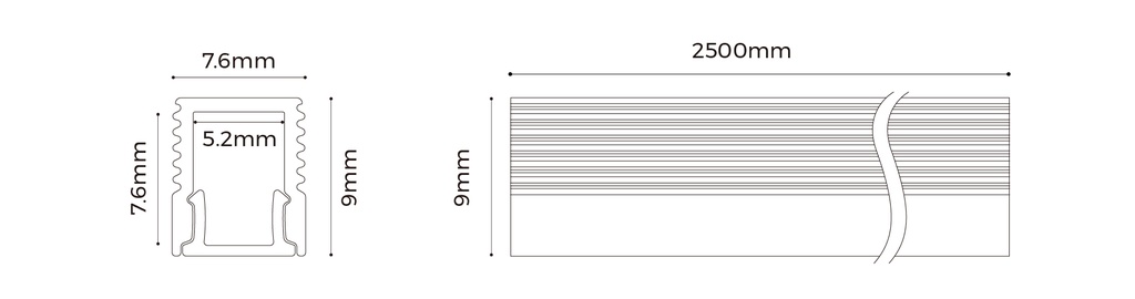 LED-профіль slim врізний анодований COLORS 2,5 метра (LS0709_2,5)